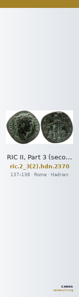 RIC II, Part 3 (second edition) Hadrian 2370 — CANOA