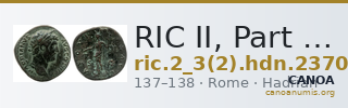 RIC II, Part 3 (second edition) Hadrian 2370 — CANOA