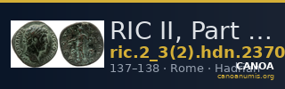 RIC II, Part 3 (second edition) Hadrian 2370 — CANOA