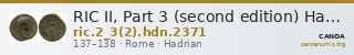 RIC II, Part 3 (second edition) Hadrian 2371 — CANOA