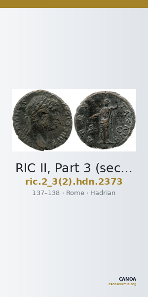 RIC II, Part 3 (second edition) Hadrian 2373 — CANOA