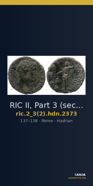 RIC II, Part 3 (second edition) Hadrian 2373 — CANOA