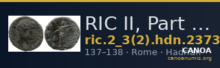 RIC II, Part 3 (second edition) Hadrian 2373 — CANOA