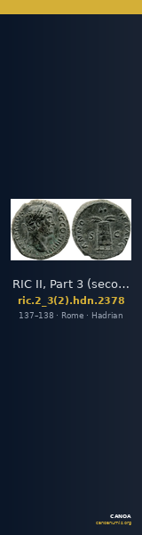 RIC II, Part 3 (second edition) Hadrian 2378 — CANOA