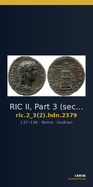 RIC II, Part 3 (second edition) Hadrian 2379 — CANOA
