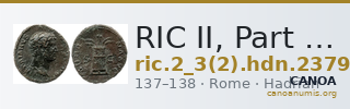 RIC II, Part 3 (second edition) Hadrian 2379 — CANOA