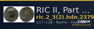 RIC II, Part 3 (second edition) Hadrian 2379 — CANOA