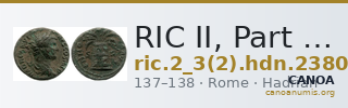 RIC II, Part 3 (second edition) Hadrian 2380 — CANOA