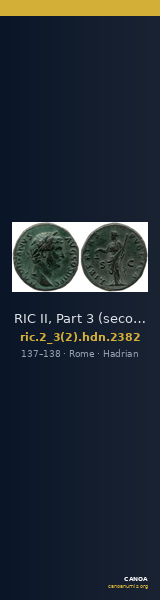 RIC II, Part 3 (second edition) Hadrian 2382 — CANOA