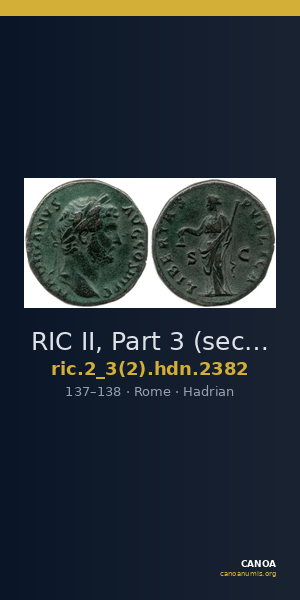 RIC II, Part 3 (second edition) Hadrian 2382 — CANOA