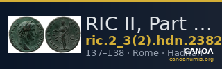 RIC II, Part 3 (second edition) Hadrian 2382 — CANOA
