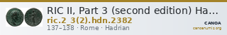 RIC II, Part 3 (second edition) Hadrian 2382 — CANOA
