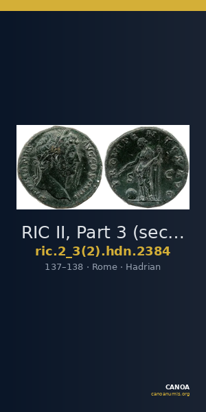 RIC II, Part 3 (second edition) Hadrian 2384 — CANOA