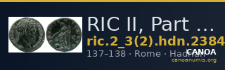 RIC II, Part 3 (second edition) Hadrian 2384 — CANOA