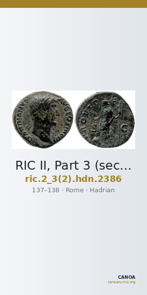 RIC II, Part 3 (second edition) Hadrian 2386 — CANOA