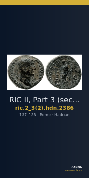 RIC II, Part 3 (second edition) Hadrian 2386 — CANOA