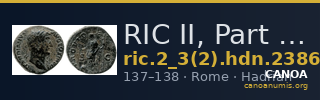 RIC II, Part 3 (second edition) Hadrian 2386 — CANOA