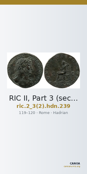 RIC II, Part 3 (second edition) Hadrian 239 — CANOA