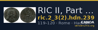 RIC II, Part 3 (second edition) Hadrian 239 — CANOA