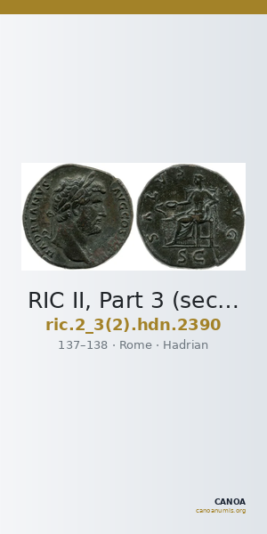 RIC II, Part 3 (second edition) Hadrian 2390 — CANOA