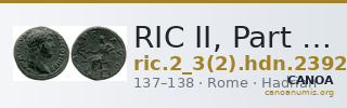 RIC II, Part 3 (second edition) Hadrian 2392 — CANOA