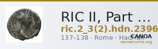 RIC II, Part 3 (second edition) Hadrian 2396 — CANOA