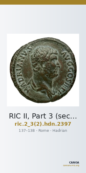 RIC II, Part 3 (second edition) Hadrian 2397 — CANOA