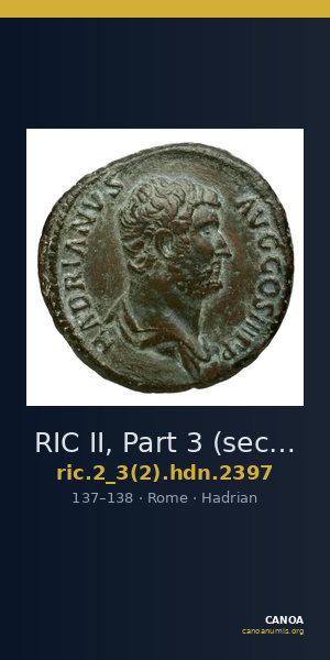 RIC II, Part 3 (second edition) Hadrian 2397 — CANOA