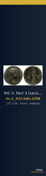 RIC II, Part 3 (second edition) Hadrian 2398 — CANOA