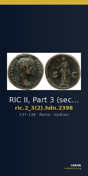 RIC II, Part 3 (second edition) Hadrian 2398 — CANOA