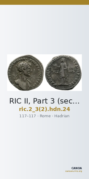 RIC II, Part 3 (second edition) Hadrian 24 — CANOA