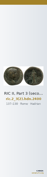 RIC II, Part 3 (second edition) Hadrian 2400 — CANOA