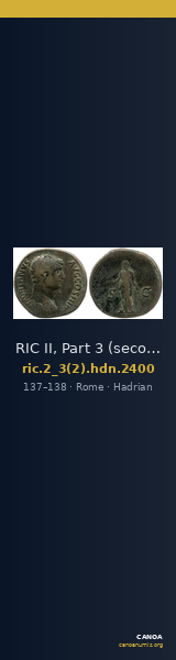 RIC II, Part 3 (second edition) Hadrian 2400 — CANOA