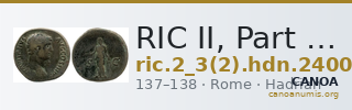 RIC II, Part 3 (second edition) Hadrian 2400 — CANOA
