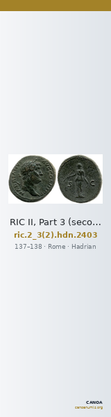 RIC II, Part 3 (second edition) Hadrian 2403 — CANOA