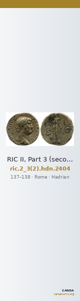 RIC II, Part 3 (second edition) Hadrian 2404 — CANOA