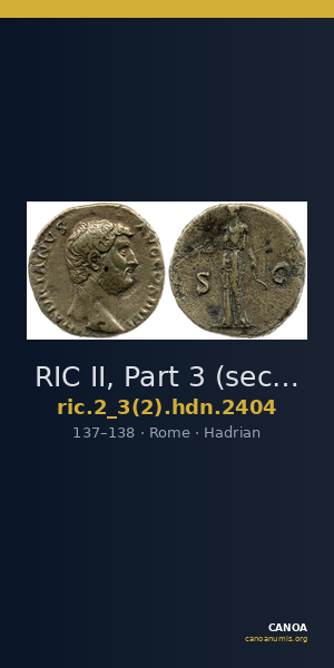 RIC II, Part 3 (second edition) Hadrian 2404 — CANOA