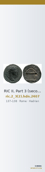 RIC II, Part 3 (second edition) Hadrian 2407 — CANOA