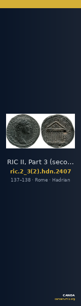 RIC II, Part 3 (second edition) Hadrian 2407 — CANOA