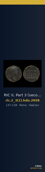RIC II, Part 3 (second edition) Hadrian 2408 — CANOA