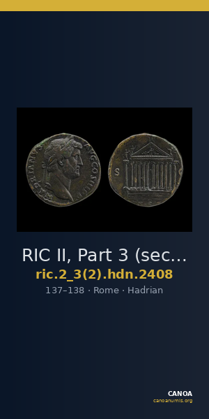 RIC II, Part 3 (second edition) Hadrian 2408 — CANOA