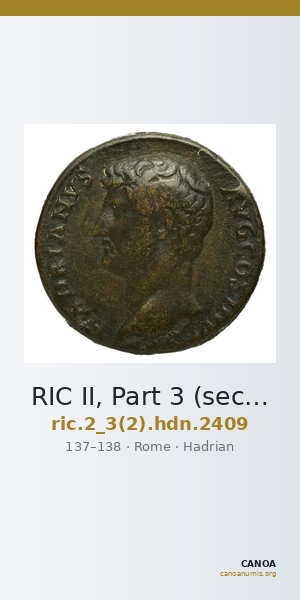 RIC II, Part 3 (second edition) Hadrian 2409 — CANOA