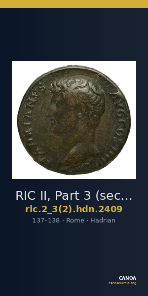 RIC II, Part 3 (second edition) Hadrian 2409 — CANOA