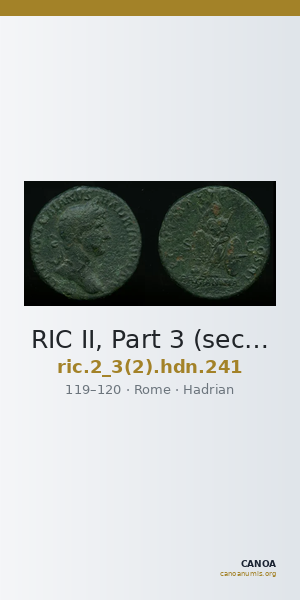 RIC II, Part 3 (second edition) Hadrian 241 — CANOA