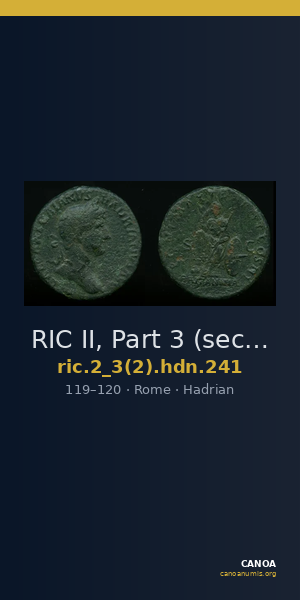 RIC II, Part 3 (second edition) Hadrian 241 — CANOA