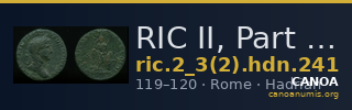 RIC II, Part 3 (second edition) Hadrian 241 — CANOA