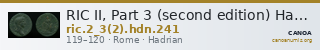RIC II, Part 3 (second edition) Hadrian 241 — CANOA