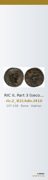 RIC II, Part 3 (second edition) Hadrian 2410 — CANOA