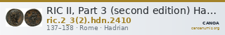 RIC II, Part 3 (second edition) Hadrian 2410 — CANOA