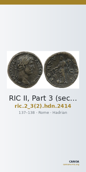 RIC II, Part 3 (second edition) Hadrian 2414 — CANOA